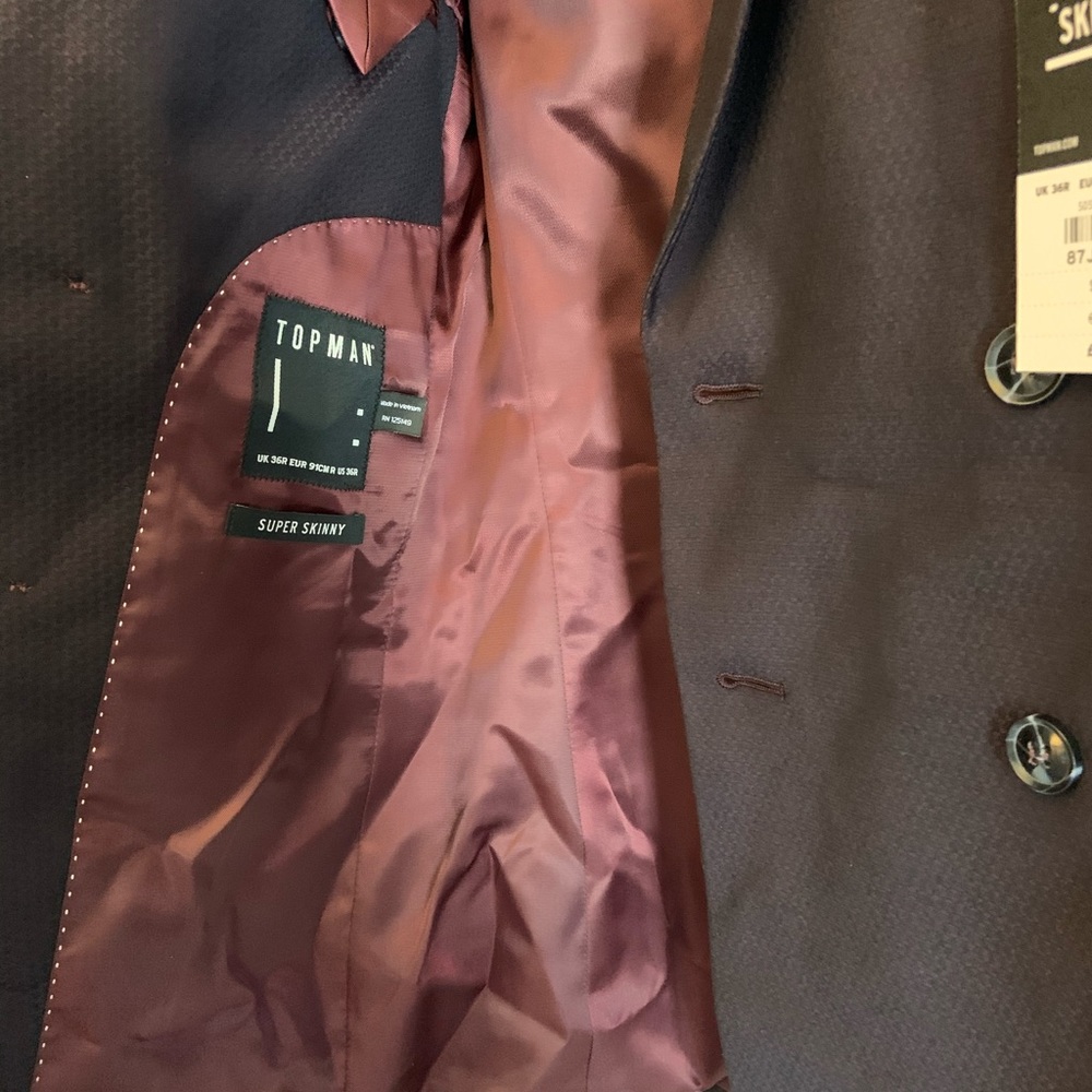 Double Breasted Topman Men’s suit jacket.